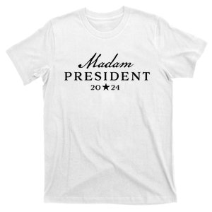 Kamala Harris Simple Script Feminine Madam President 2024 T-Shirt