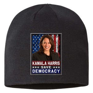 Kamala Harris Save Democracy Sustainable Beanie