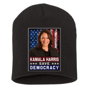 Kamala Harris Save Democracy Short Acrylic Beanie