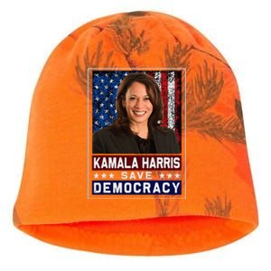 Kamala Harris Save Democracy Kati - Camo Knit Beanie