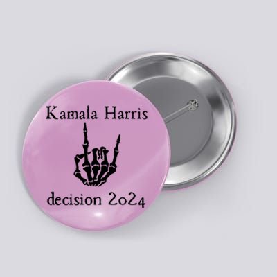 Kamala Harris Skeleton Hand Decision 2024 Button