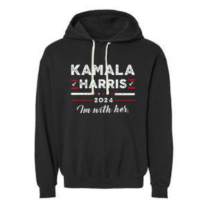 Kamala Harris Support IM With Her Vote Kamala Harris 2024 Garment-Dyed Fleece Hoodie