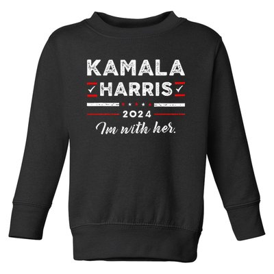 Kamala Harris Support IM With Her Vote Kamala Harris 2024 Toddler Sweatshirt