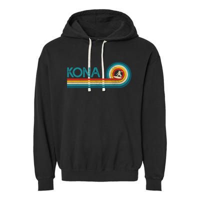 Kona Hawaii Surf Vintage Beach Surfer Surfing Gift Garment-Dyed Fleece Hoodie