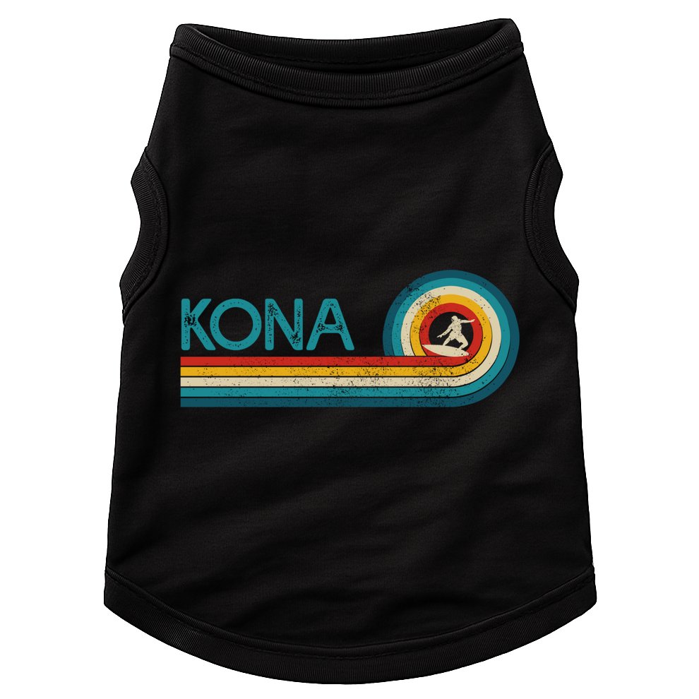 Kona Hawaii Surf Vintage Beach Surfer Surfing Gift Doggie Tank
