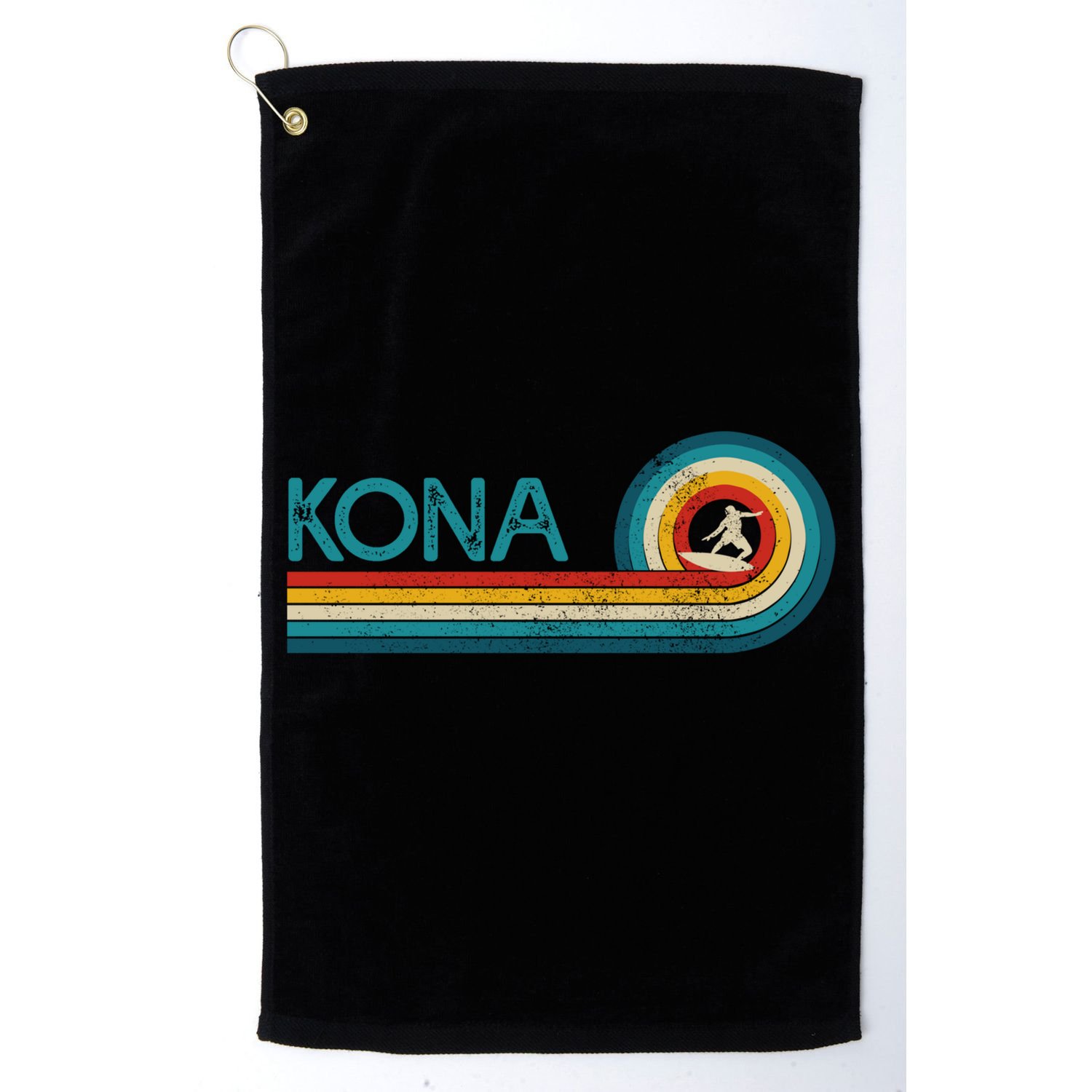 Kona Hawaii Surf Vintage Beach Surfer Surfing Gift Golf Towel