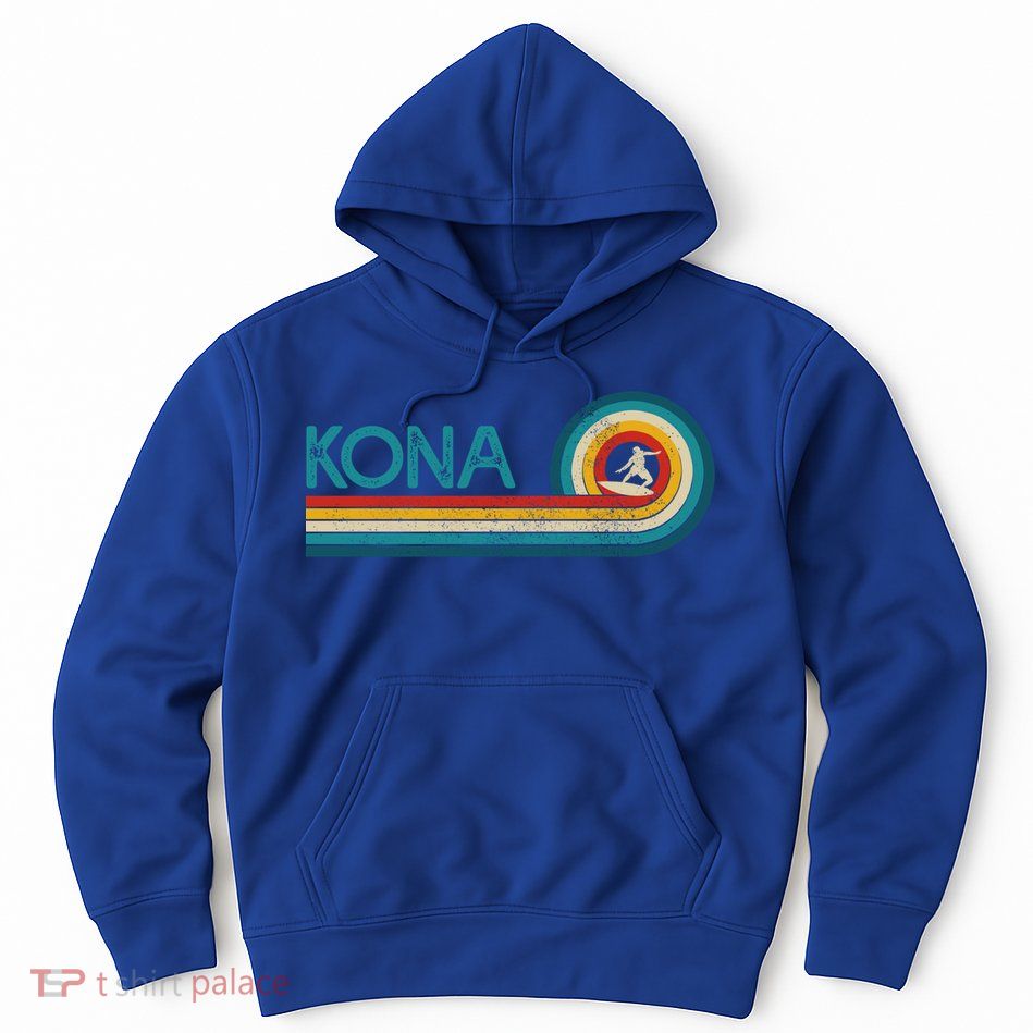 Kona Hawaii Surf Vintage Beach Surfer Surfing Gift Hoodie