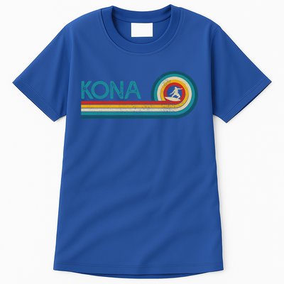 Kona Hawaii Surf Vintage Beach Surfer Surfing Gift Tall T-Shirt