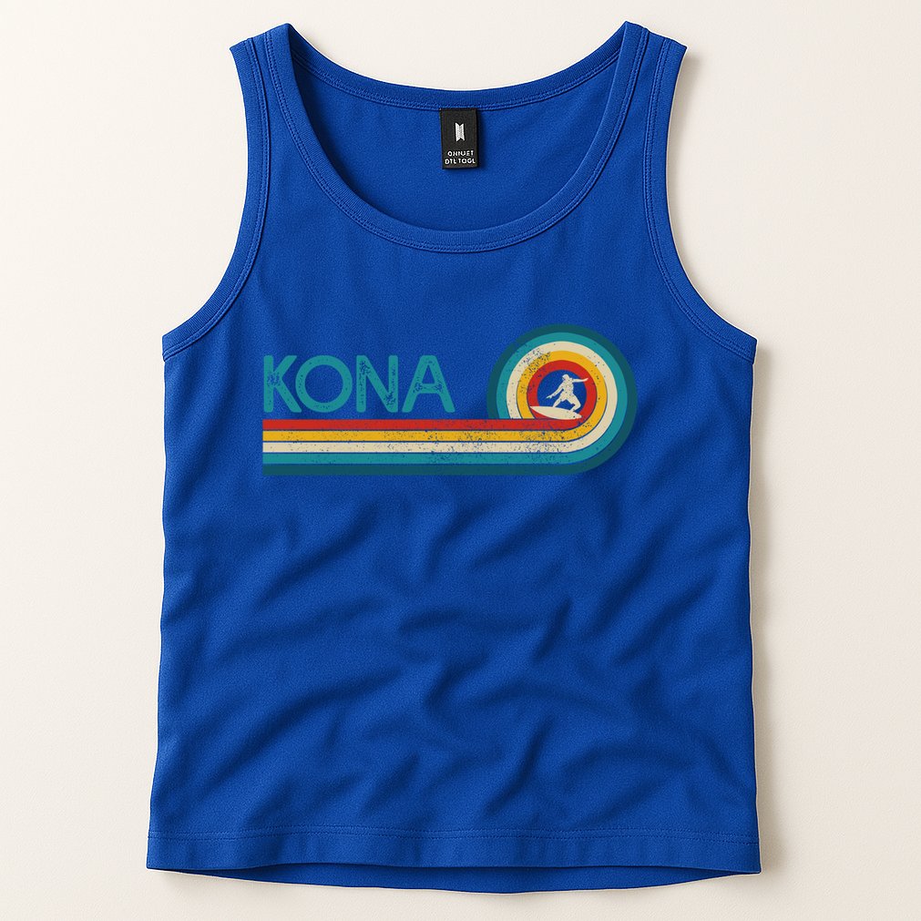 Kona Hawaii Surf Vintage Beach Surfer Surfing Gift Tank Top