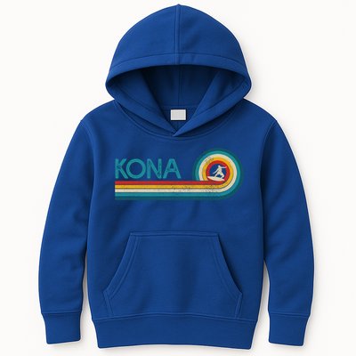 Kona Hawaii Surf Vintage Beach Surfer Surfing Gift Kids Hoodie