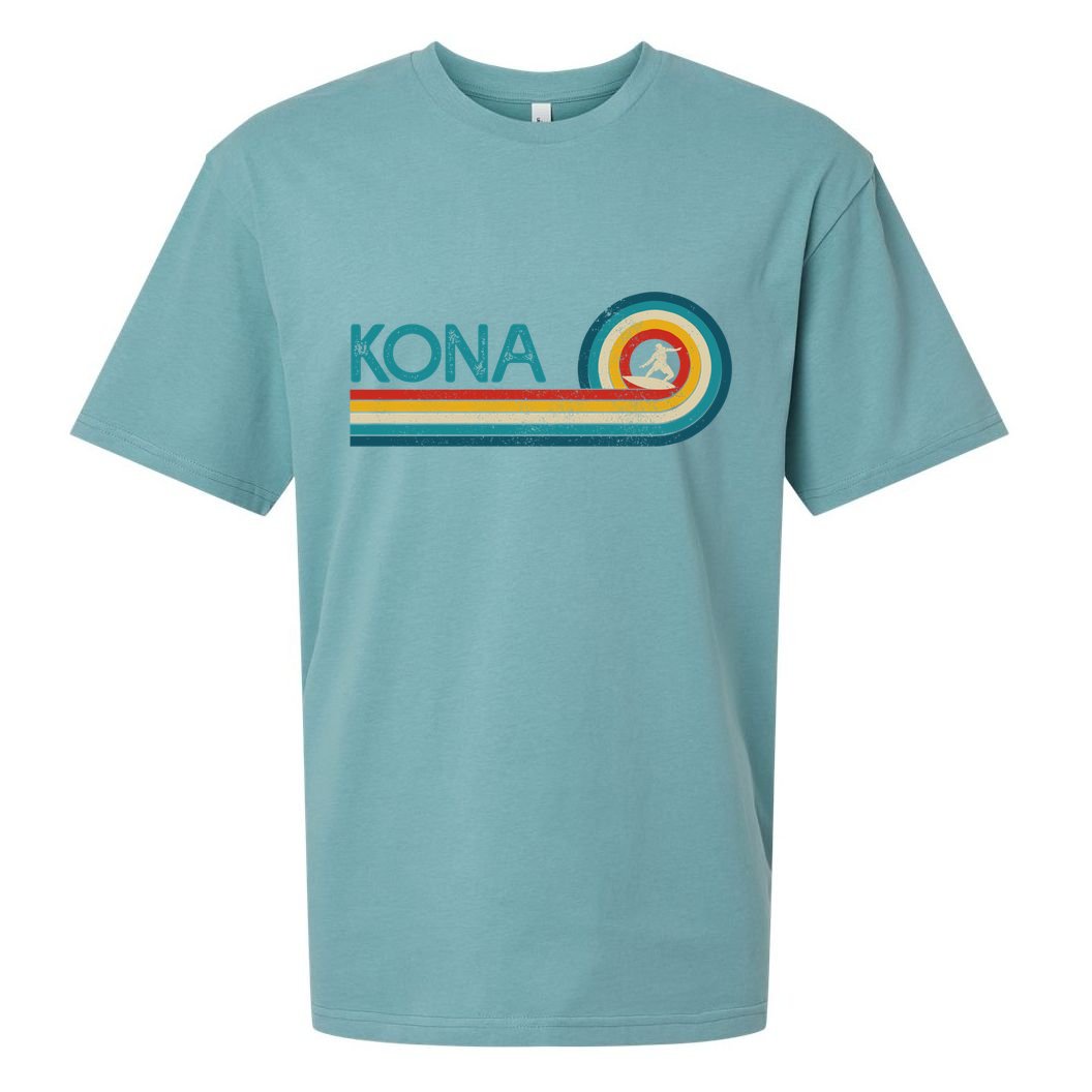 Kona Hawaii Surf Vintage Beach Surfer Surfing Gift Sueded Cloud Jersey T-Shirt