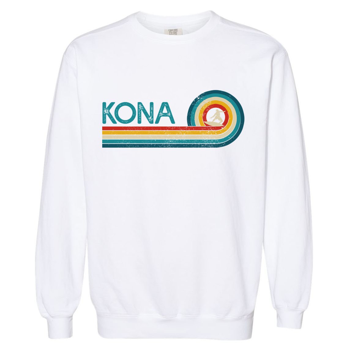 Kona Hawaii Surf Vintage Beach Surfer Surfing Gift Garment-Dyed Sweatshirt