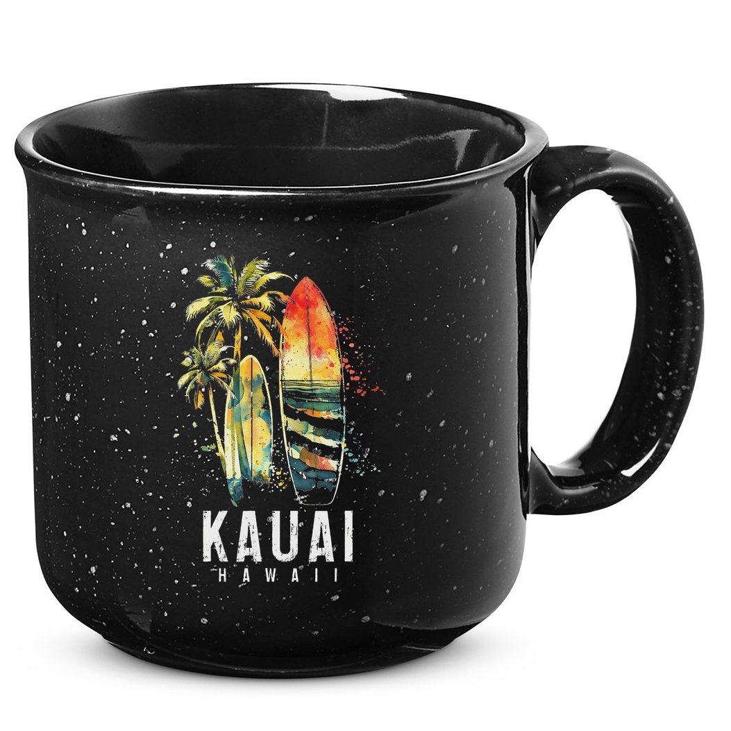 Kauai Hawaii Surf Hawaiian Vintage Surfing Surfer 15oz Campfire Ceramic Mug