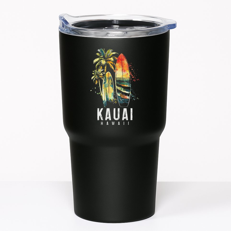 Kauai Hawaii Surf Hawaiian Vintage Surfing Surfer Tumbler