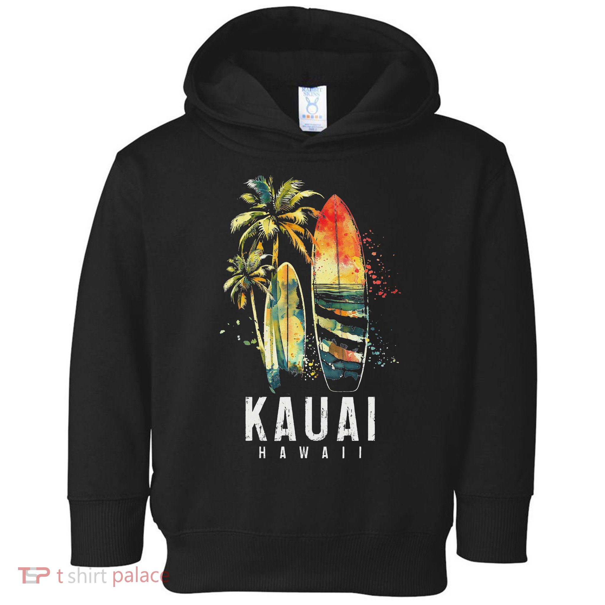 Kauai Hawaii Surf Hawaiian Vintage Surfing Surfer Toddler Hoodie