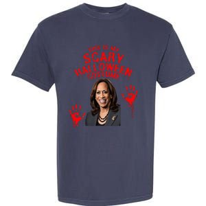 Kamala Harris Scary Halloween Gag President Costume Garment-Dyed Heavyweight T-Shirt