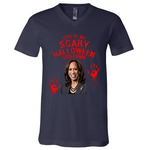 Kamala Harris Scary Halloween Gag President Costume V-Neck T-Shirt