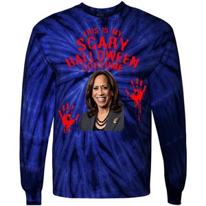 Kamala Harris Scary Halloween Gag President Costume Tie-Dye Long Sleeve Shirt