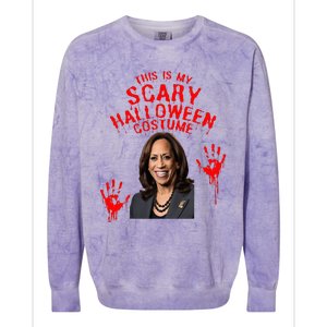 Kamala Harris Scary Halloween Gag President Costume Colorblast Crewneck Sweatshirt