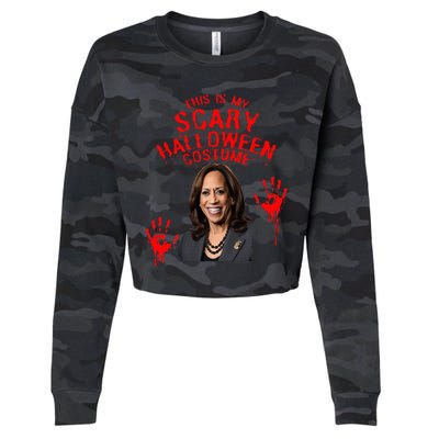 Kamala Harris Scary Halloween Gag President Costume Cropped Pullover Crew