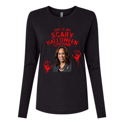 Kamala Harris Scary Halloween Gag President Costume Womens Cotton Relaxed Long Sleeve T-Shirt