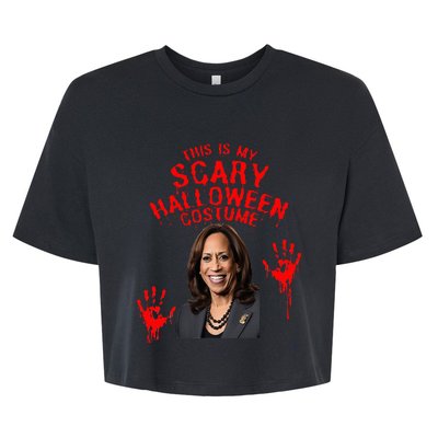 Kamala Harris Scary Halloween Gag President Costume Bella+Canvas Jersey Crop Tee