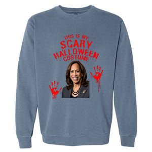 Kamala Harris Scary Halloween Gag President Costume Garment-Dyed Sweatshirt