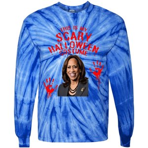 Kamala Harris Scary Halloween Gag President Costume Tie-Dye Long Sleeve Shirt