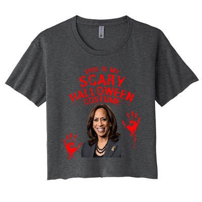 Kamala Harris Scary Halloween Gag President Costume Women's Crop Top Tee