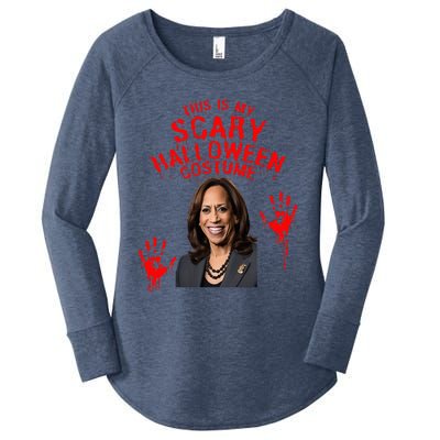 Kamala Harris Scary Halloween Gag President Costume Women's Perfect Tri Tunic Long Sleeve Shirt