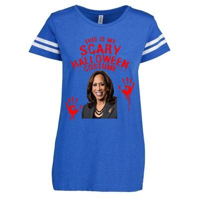 Kamala Harris Scary Halloween Gag President Costume Enza Ladies Jersey Football T-Shirt