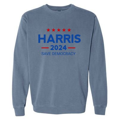 Kamala Harris Save Democracy 2024 For President Campaign Gift Garment-Dyed Sweatshirt