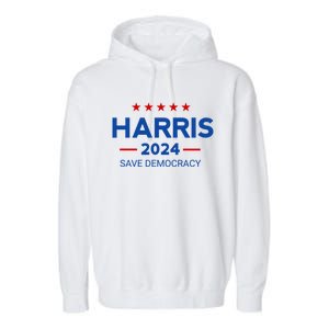 Kamala Harris Save Democracy 2024 For President Campaign Gift Garment-Dyed Fleece Hoodie