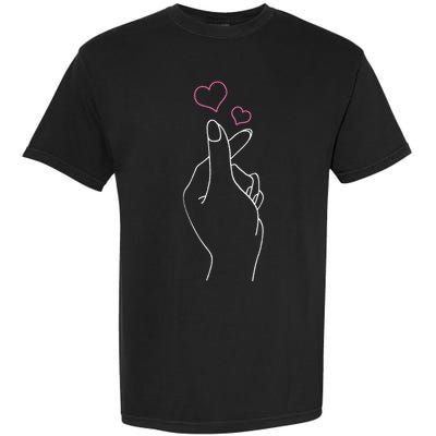 Kpop Hand Symbol Heart Kdrama Korean Pop Music Fan Gift Garment-Dyed Heavyweight T-Shirt