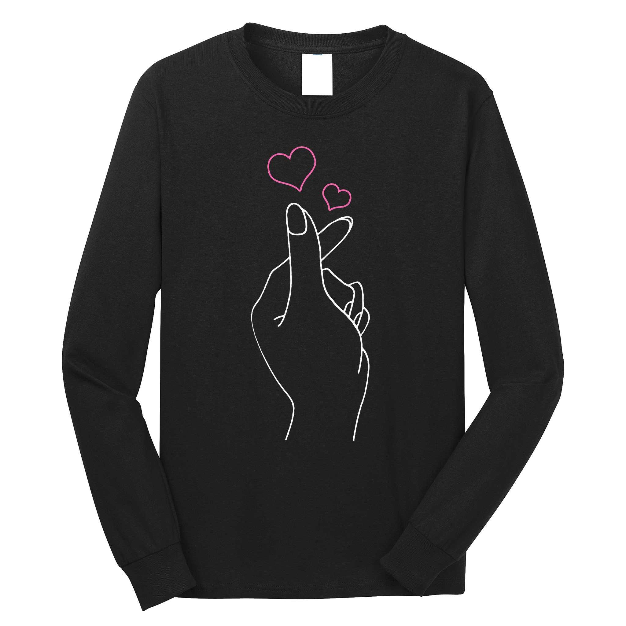 Kpop Hand Symbol Heart Kdrama Korean Pop Music Fan Gift Long Sleeve Shirt