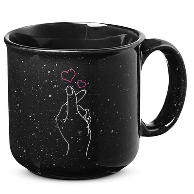 Kpop Hand Symbol Heart Kdrama Korean Pop Music Fan Gift 15oz Campfire Ceramic Mug