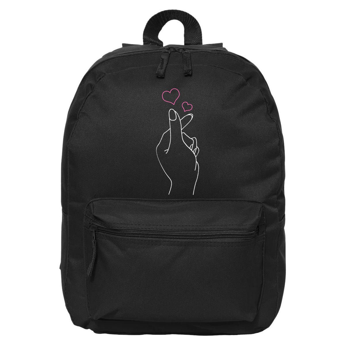 Kpop Hand Symbol Heart Kdrama Korean Pop Music Fan Gift 16 in Basic Backpack