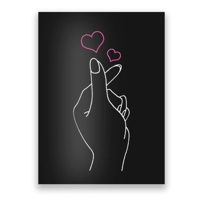 Kpop Hand Symbol Heart Kdrama Korean Pop Music Fan Gift Poster