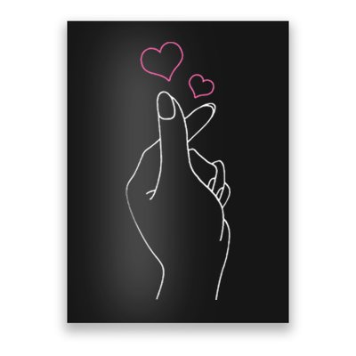 Kpop Hand Symbol Heart Kdrama Korean Pop Music Fan Gift Poster