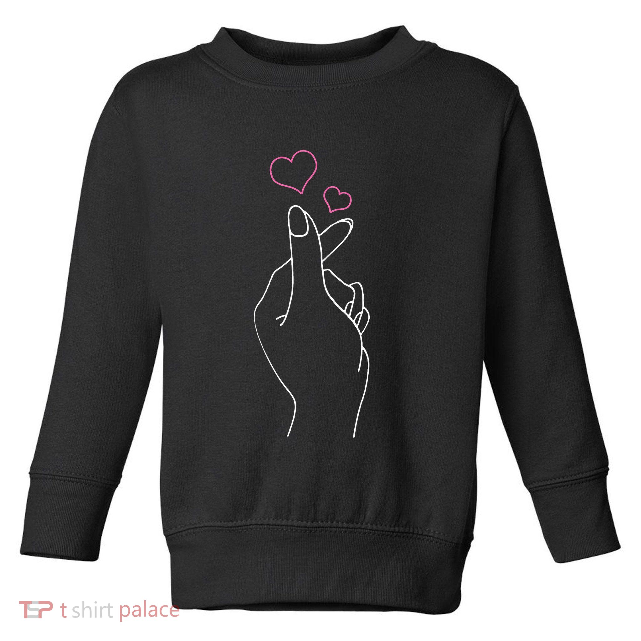Kpop Hand Symbol Heart Kdrama Korean Pop Music Fan Gift Toddler Sweatshirt