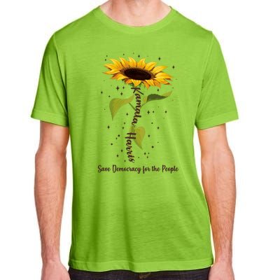 Kamala Harris Save Democracy For The People Sunflower Adult ChromaSoft Performance T-Shirt