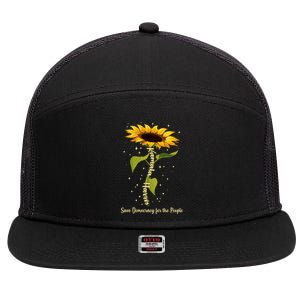 Kamala Harris Save Democracy For The People Sunflower 7 Panel Mesh Trucker Snapback Hat