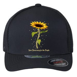 Kamala Harris Save Democracy For The People Sunflower Flexfit Unipanel Trucker Cap