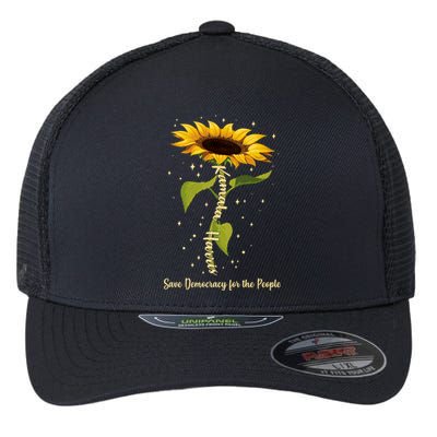 Kamala Harris Save Democracy For The People Sunflower Flexfit Unipanel Trucker Cap