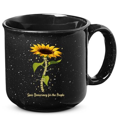 Kamala Harris Save Democracy For The People Sunflower 15oz Campfire Ceramic Mug