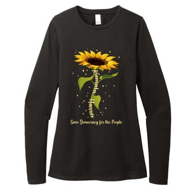 Kamala Harris Save Democracy For The People Sunflower Womens CVC Long Sleeve Shirt