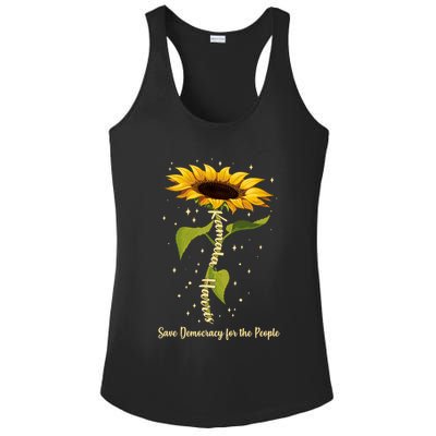 Kamala Harris Save Democracy For The People Sunflower Ladies PosiCharge Competitor Racerback Tank