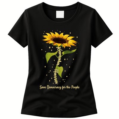 Kamala Harris Save Democracy For The People Sunflower Womens T-Shirt