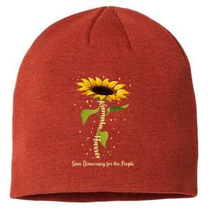 Kamala Harris Save Democracy For The People Sunflower Sustainable Beanie