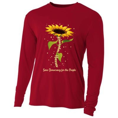 Kamala Harris Save Democracy For The People Sunflower Cooling Performance Long Sleeve Crew